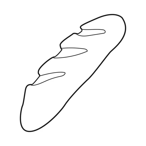 Illustrazione vettoriale della baguette e del logo del pane. Collezione di baguette e stock symbol francese per il web . — Vettoriale Stock