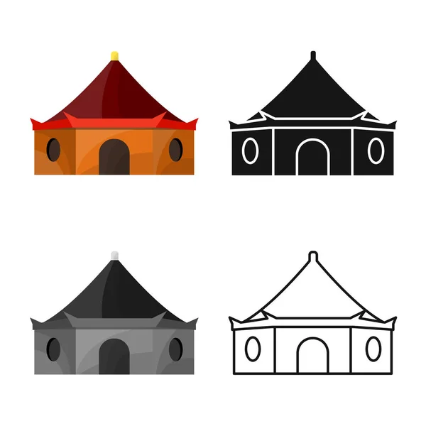 A torony és a vietnámi logó vektorillusztrációja. Torony- és városiállomány-vektor illusztráció gyűjtése. — Stock Vector