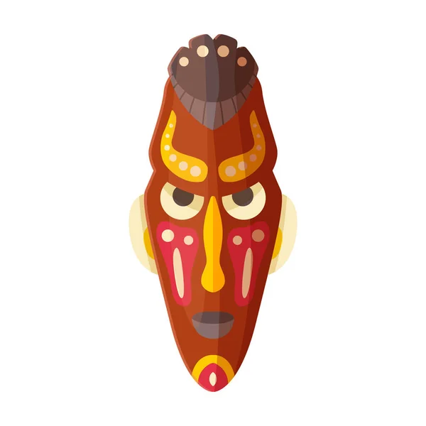 Icono de vector de máscara africana tribal. Icono de vector de dibujos animados aislado sobre fondo blanco máscara africana tribal . — Vector de stock