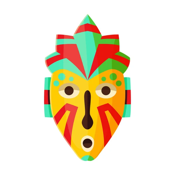Icono de vector de máscara africana. Icono de vector de dibujos animados aislado en el fondo blanco máscara africana . — Vector de stock