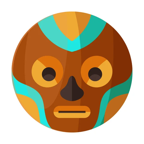 Icono de vector de máscara africana tribal. Icono de vector de dibujos animados aislado sobre fondo blanco máscara africana tribal . — Vector de stock