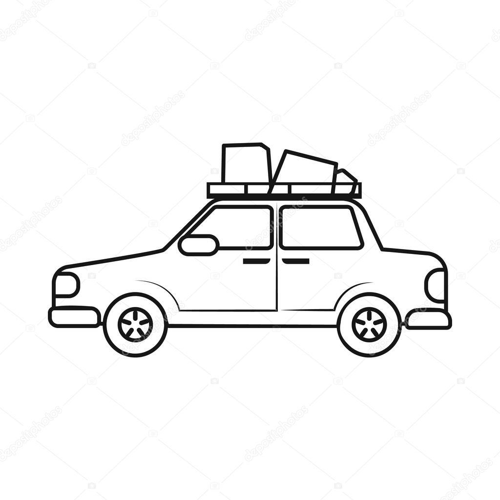 Vector illustration of auto and travel symbol. Graphic of auto and car vector icon for stock.