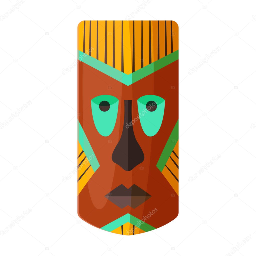 Tribal african mask vector icon.Cartoon vector logo isolated on white background tribal african mask.