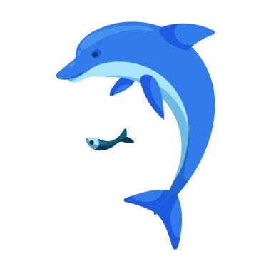 Yunus vektör simgesi. Karikatür vektör simgesi beyaz arkaplan yunusunda izole edildi .