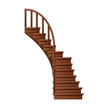 Tahta merdiven vektör simgesi. Çizgi film vektör simgesi beyaz arka plan tahta merdiven üzerinde izole edildi..