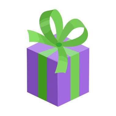 Hediye kutusu vektör simgesi. Karikatür vektör simgesi beyaz arkaplan arkaplan hediye kutusunda izole edildi.