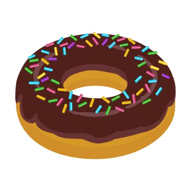 Çikolatalı çörek vektör simgesi. Çizgi film vektör simgesi beyaz arkaplan çikolatalı çörek üzerinde izole edilmiş..