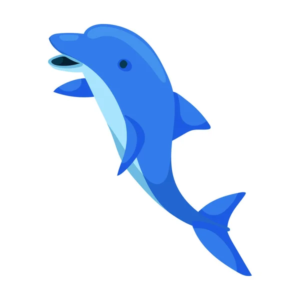 海豚矢量图标.在白色背景海豚上孤立的卡通矢量图标 . — 图库矢量图片