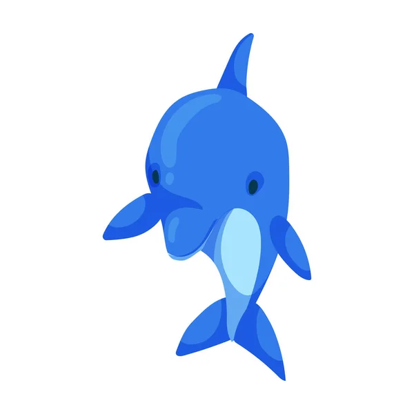 Εικονίδιο φορέα δελφινιού.Εικονίδιο φορέα κινουμένων σχεδίων απομονώνονται σε λευκό φόντο δελφίνι . — Διανυσματικό Αρχείο