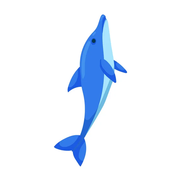 青いイルカのベクトルアイコン白い背景に隔離された漫画のベクトルアイコン青いイルカ . — ストックベクタ