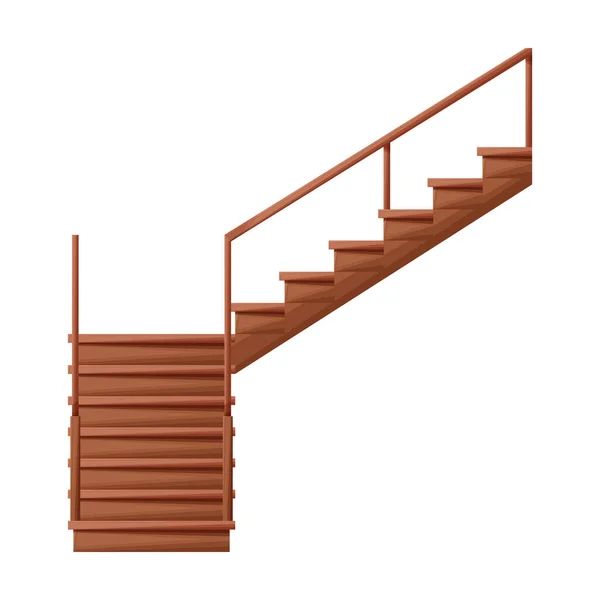 Wooden staircase vector icon.Cartoon vector icon isolated on white background wooden staircase.