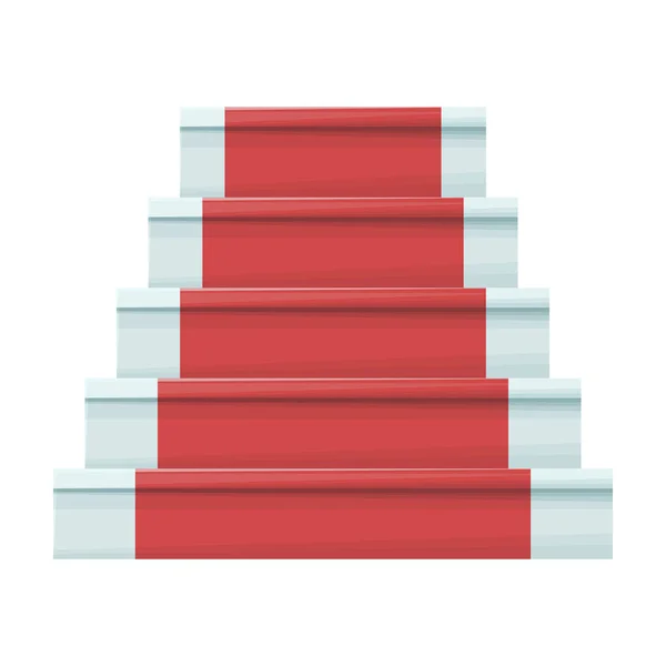 Trappa med matta vektor ikon.Tecknad vektor ikon isolerad på vit bakgrund trappa med matta. — Stock vektor