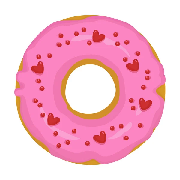 Rosa Donut-Vektor icon.cartoon Vektor-Symbol isoliert auf weißem Hintergrund rosa Donut. — Stockvektor
