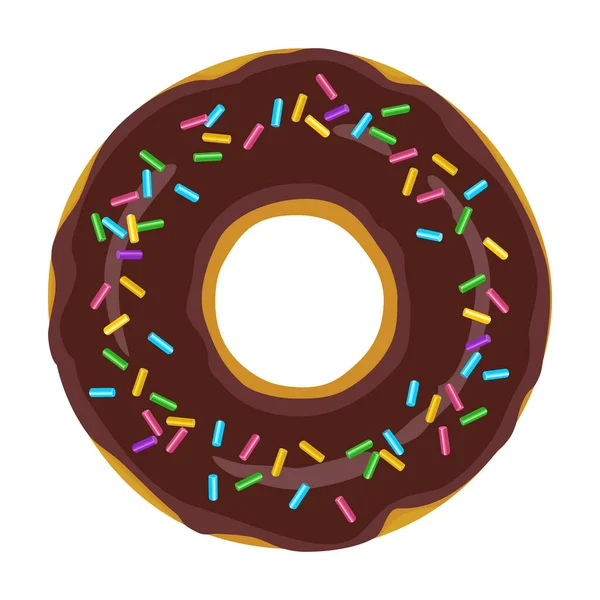 Schokolade Donut Vektor icon.cartoon Vektor Symbol isoliert auf weißem Hintergrund Schokolade Donut. — Stockvektor