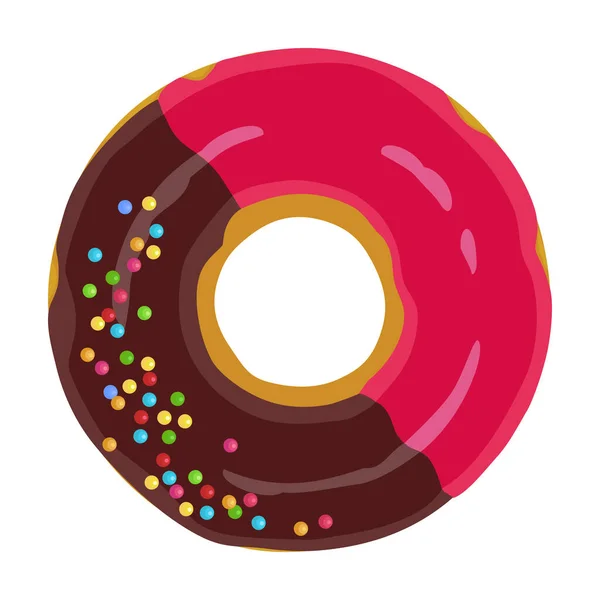 Doughnut vector icon.Cartoon vector icon isolated on white background doughnut. — 图库矢量图片
