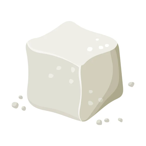 Cubo de icono de vector de azúcar. Icono de vector de dibujos animados aislado en el cubo de fondo blanco de azúcar . — Archivo Imágenes Vectoriales