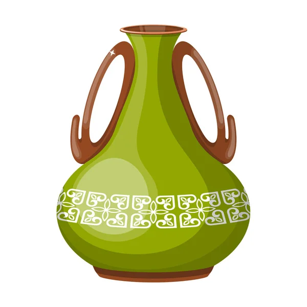 Ícone do vetor do vaso de cerâmica ícone do vetor dos desenhos animados isolado no vaso de cerâmica de fundo branco . —  Vetores de Stock