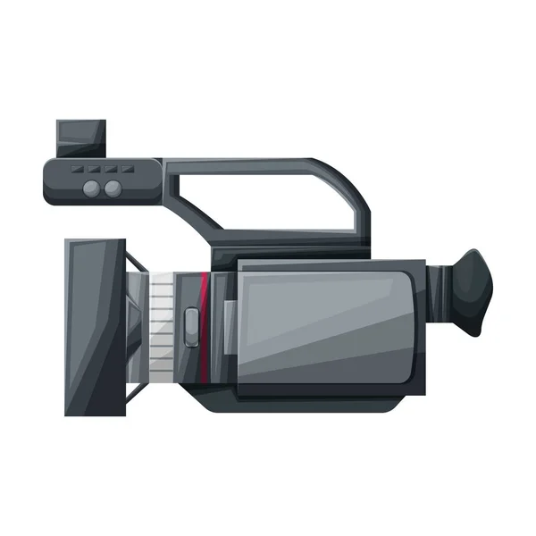 비디오 카메라 벡터 icon. 만화 벡터 아이콘 흰색 배경 비디오 카메라에 분리. — 스톡 벡터