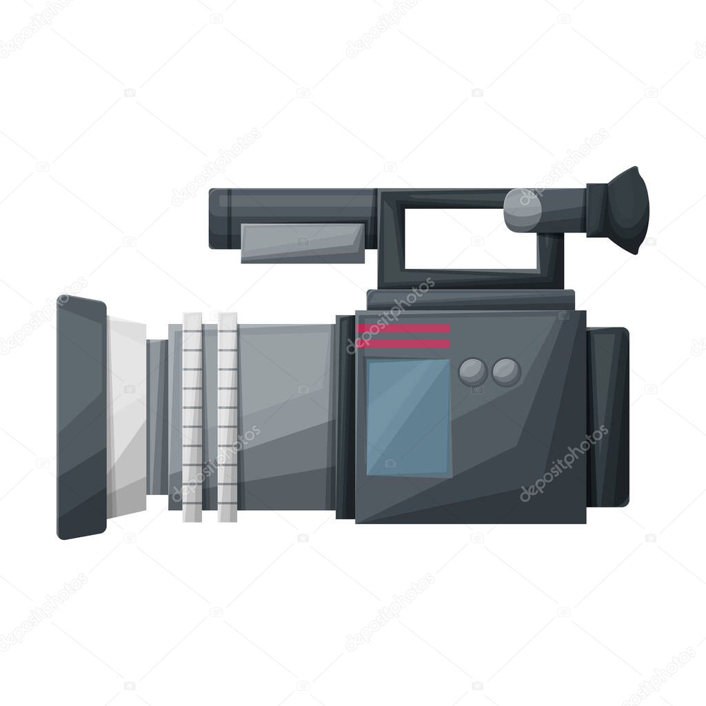 Video camera vector icon.Cartoon vector icon isolated on white background video camera.