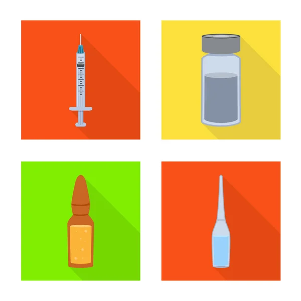 Vektor-Illustration von Krankenhaus und Impfsymbol. Set von Krankenhaus und Ausrüstung Vektor-Symbol für Lager. — Stockvektor