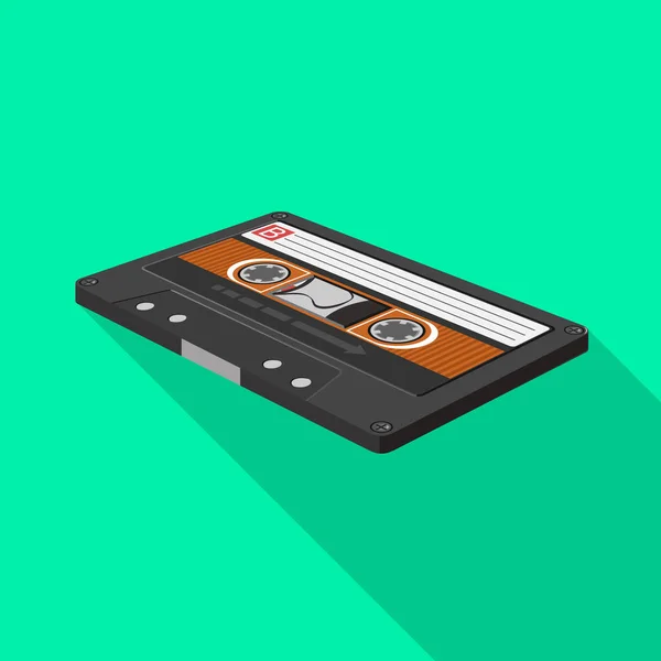 Vector illustratie van cassette en audio symbool. Grafiek van cassette en tape stock symbool voor web. — Stockvector
