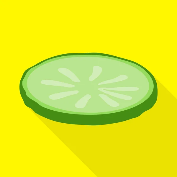 Diseño vectorial de pepino y logo de rebanada. Gráfico de pepino y círculo Símbolo de stock para web . — Vector de stock