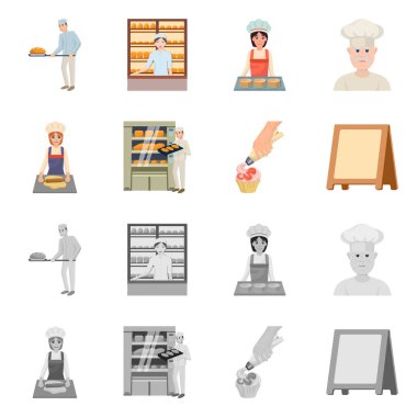 Fırın ve doğal sembolün vektör tasarımı. Web için fırın ve ticari hisse senedi koleksiyonu.