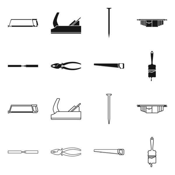 Vektor-Design von Haushalts- und Reparaturlogos. Sammlung von Haushalts- und Überholungsvektorsymbolen für Aktien. — Stockvektor