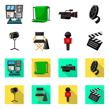 Ayrı bir haber ve stüdyo tabelası. Haber ve program stok vektör illüstrasyonu koleksiyonu.