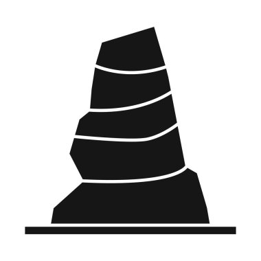 İzole edilmiş yol ve koni işareti. Stok için yol ve buruşuk vektör simgesi web ögesi.