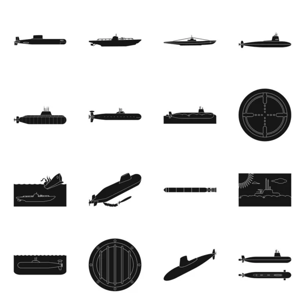 Projekt wektorowy technologii i logo floty. Zestaw technologii i symbol akcji marynarki wojennej dla sieci. — Wektor stockowy