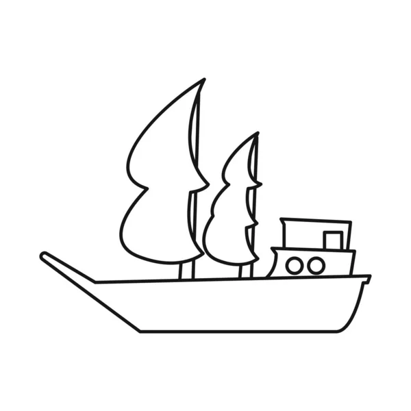 Vector illustration of ship and old symbol. Graphic of ship and boat vector icon for stock. — Stock Vector