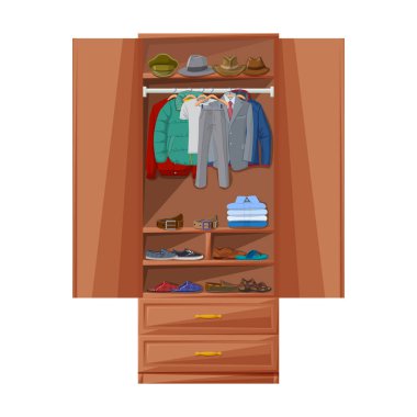 Wardrobe for clothes vector icon.Cartoon vector icon isolated on white background wardrobe for clothes .