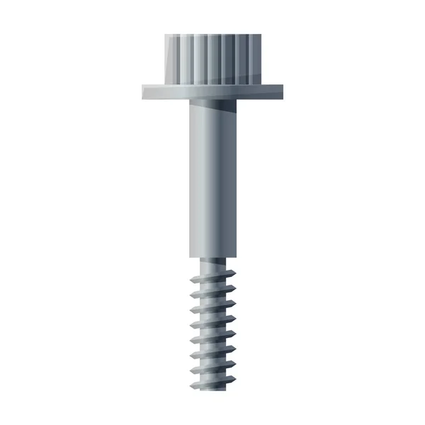 Icono de vector de tornillo de metal. Icono de vector de dibujos animados aislado en tornillo de metal blanco . — Vector de stock