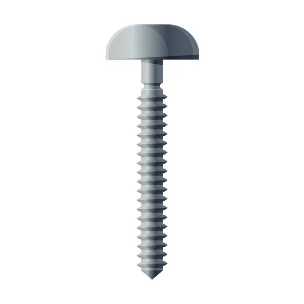 메탈 screw vector icon. 만화 벡터 아이콘 흰색 배경 금속 나사에 분리. — 스톡 벡터