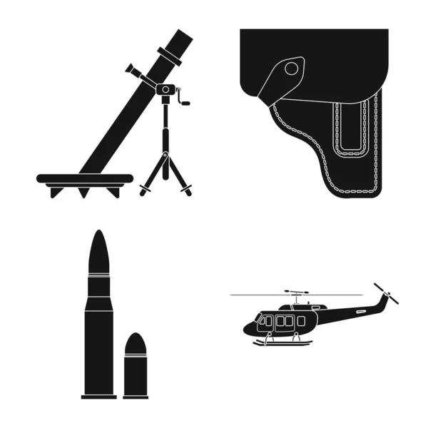 Vektor-Design von Waffe und Waffensymbol. Sammlung von Waffen und Armee Vektor-Symbol für Lager. — Stockvektor