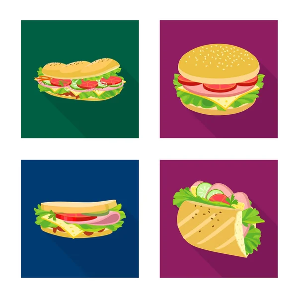 Vektor illustration av middag och kök logotyp. Samling av middag och frukost stock symbol för webben. — Stock vektor
