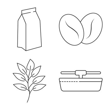 İşlemin ve tarım sembolünün izole edilmiş bir nesnesi. Stok için süreç ve sanayi vektör simgesi kümesi.