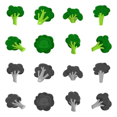 Yeme ve diyet ikonunun vektör çizimi. Ağ için yeme ve vejetaryen stok sembolü koleksiyonu.