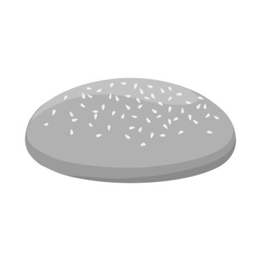 Çörek ve susam işaretinin vektör çizimi. Ekmek ve çöreğin web ögesi ağ sembolü.