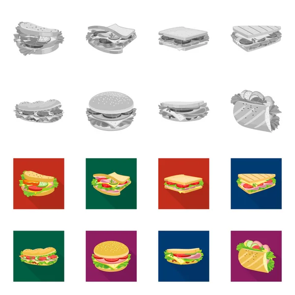 Projeto vetorial de jantar e símbolo de cozinha. Conjunto de jantar e pequeno-almoço ícone vetor para estoque . — Vetor de Stock