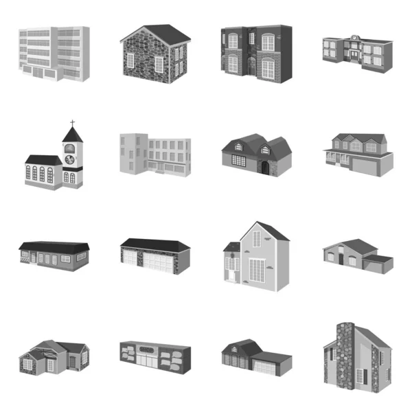 Objet isolé de l'architecture et du logo de la succession. Ensemble d'illustration vectorielle de stock d'architecture et de logement . — Image vectorielle