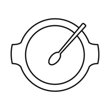 Çanak ve kaşık sembolünün vektör tasarımı. Web için çanak ve kase sembolü grafiği.