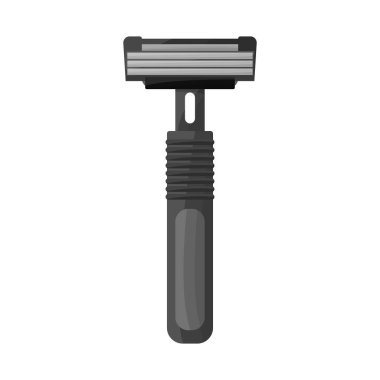 Jilet ve saç sembolünün izole edilmiş bir nesnesi. Traş makinesi ve traş vektörü çiziminin web ögesi.