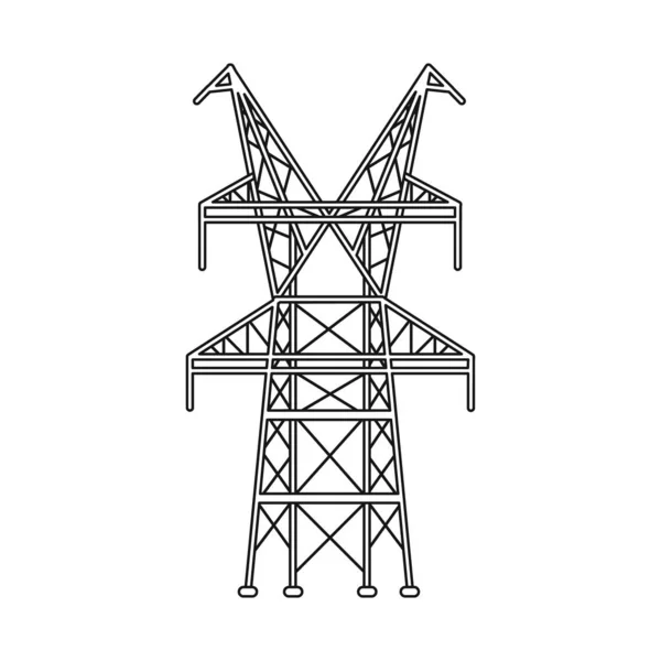 Progettazione vettoriale dell'icona elettrica e della stazione. Elemento web dell'illustrazione vettoriale dello stock elettrico e pilastri . — Vettoriale Stock