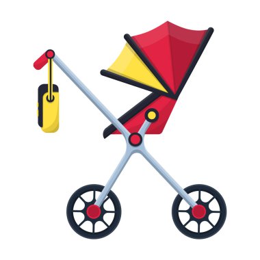 Stroller vektör simgesi. Çizgi film vektör simgesi beyaz arkaplan pusetinde izole edildi.