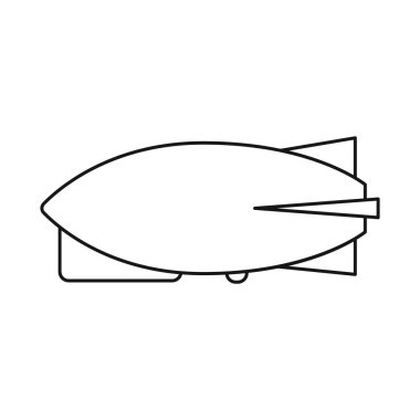 Hava gemisinin izole nesnesi ve zeplin ikonu. Hava gemisinin ağ ögesi ve balon sembolü.