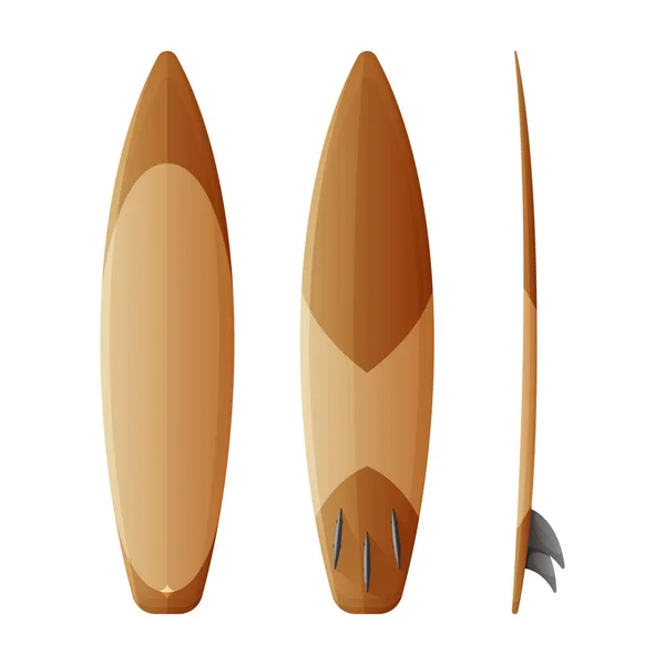 Vector de tabla de surf realista conjunto icon.Vector ilustración tabla de surf para onda.Icono aislado hawaii de tabla de surf. — Vector de stock