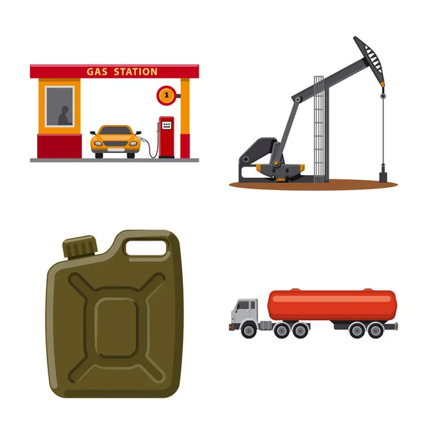 Vektorillustration av olja och gas-logotypen. Uppsättning av olja och bensin lager vektorillustration. — Stock vektor