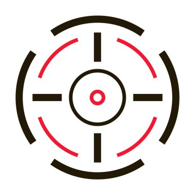 Göz hedef simgesi. Siyah vektör simgesi beyaz arka plan hedefinde izole edildi.